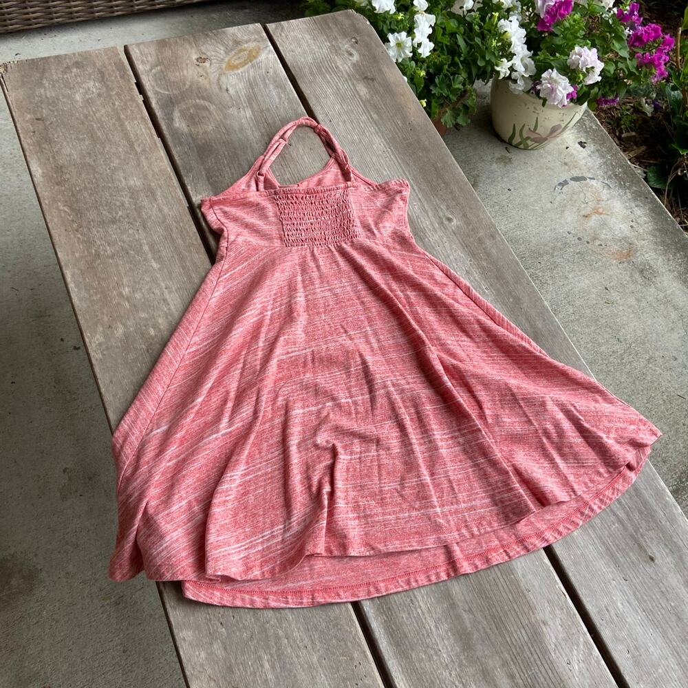 Old Navy Girls Dress Size Medium 8 Red Space Dye Knit Sundress Lava Guava Empire - Picture 7 of 8